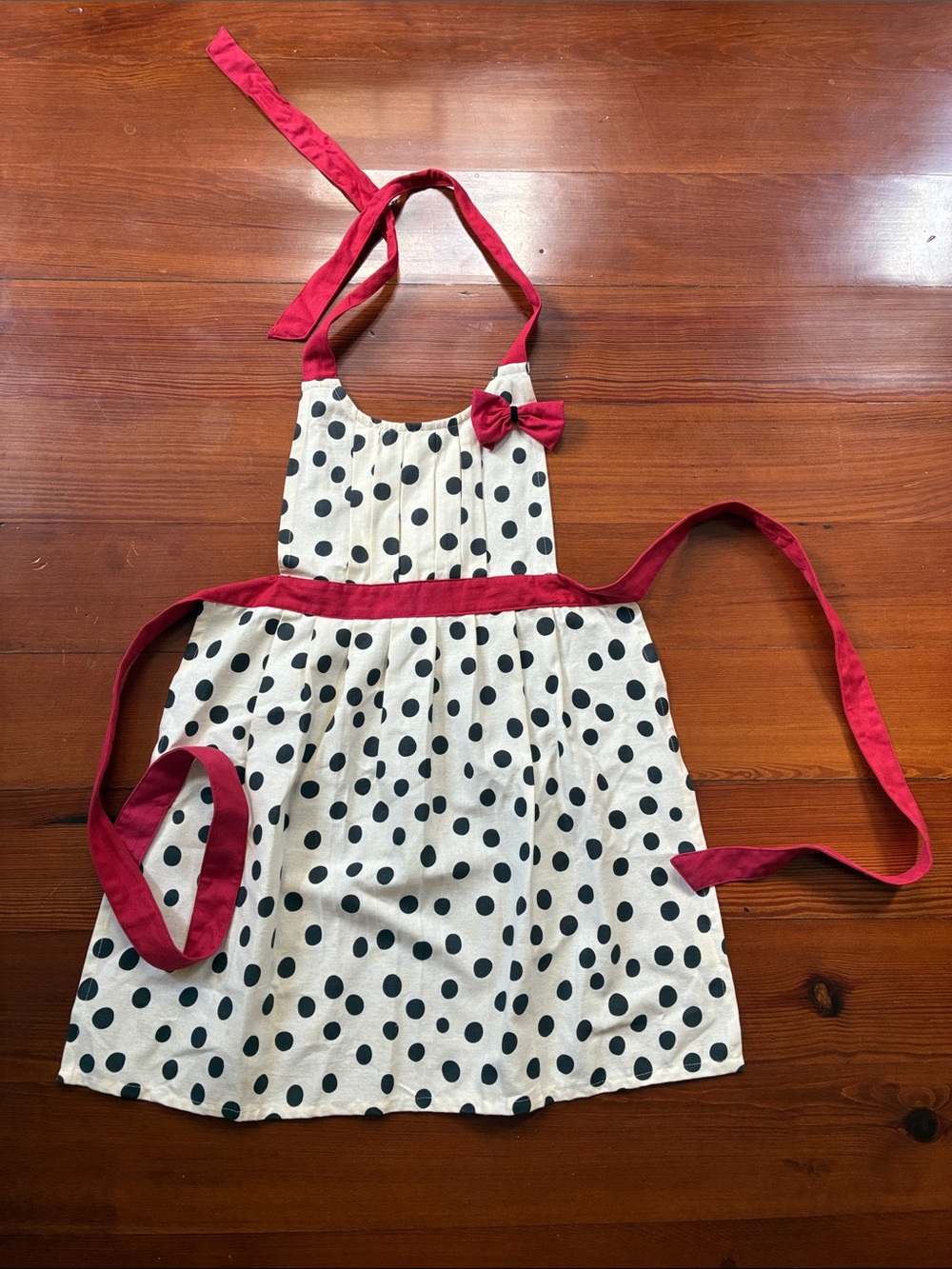 Polka Dot Apron with Red Trim